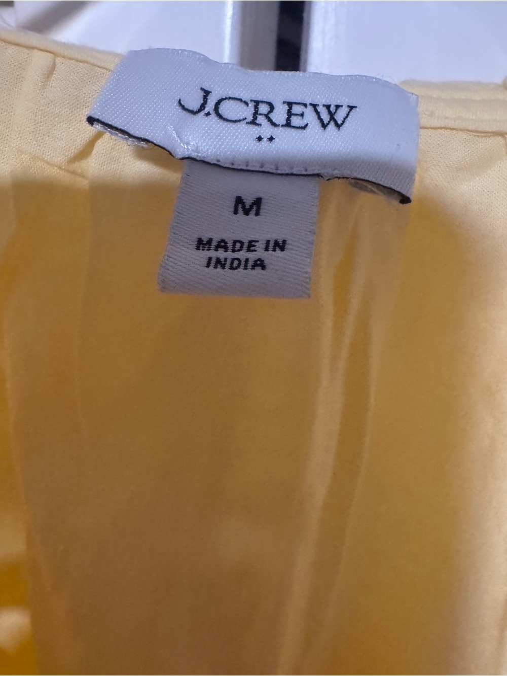 J.Crew Eyelet Ruffle Front Cotton Blouse butter Yellow Puff Sleeve Top  M EUC - Picture 4 of 4